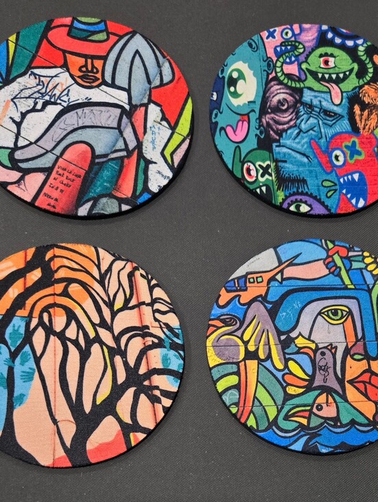 Other - Set of 4 Colorful Abstract Art Coasters NEW